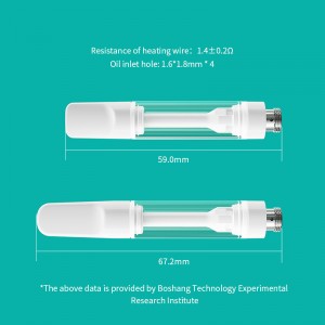 [FC22]Boshang 0.5/1ml Full Ceramic 510 Thread CBD/THC Oil Vape Cartridge