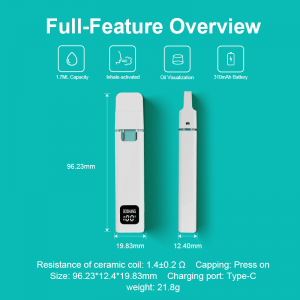 [BD29-F]Boshang 1.7ml Postless Disposable Vape With Smart Screen